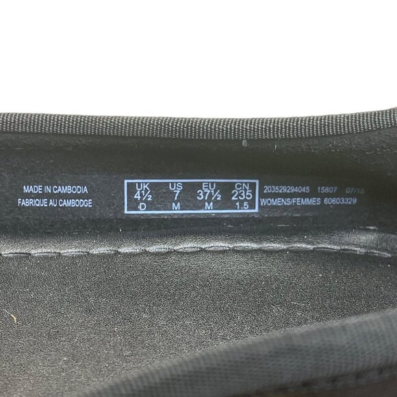 Clarks Women’s Black Leather Bow Detail Slip-On Artisan Ballet Flats Size 7 - Picture 6 of 8